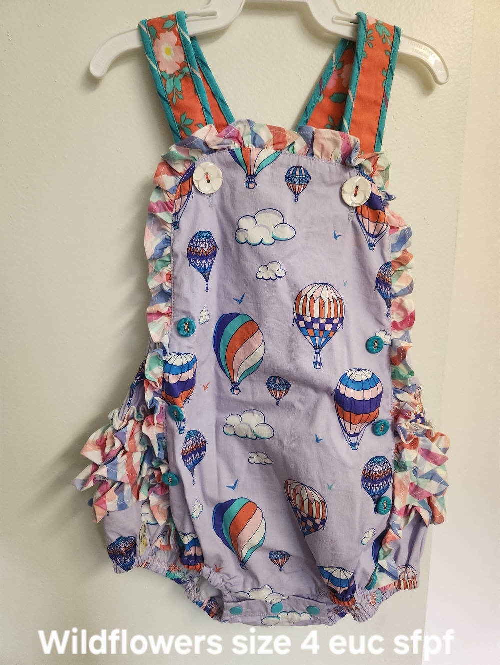 Wildflowers Lavender Hot Air Balloon Ruffle One-Piece